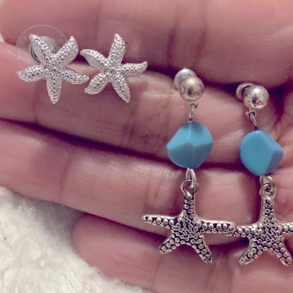 Star fish earrings 2 sets
